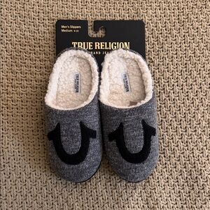 True Religion Men's Gray and Black Slip-Ons
